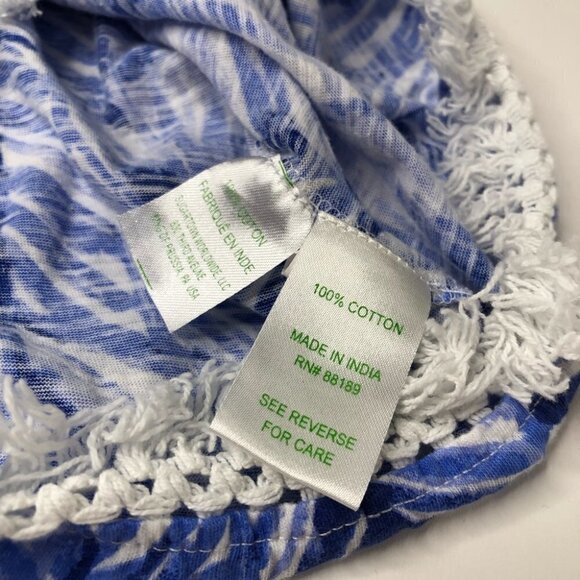 Lilly PULITZER Kipper Lapis Periwinkle Blue Fern Beachy Boho Chic Fringe Tank - Picture 11 of 13